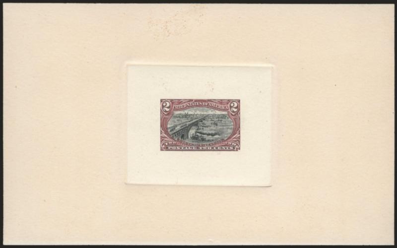 2c Dark Red & Black, Large Die Essay on India (286-E8).> On 156 x 102mm card with full die sinkage, detailed impressions, Very Fine and choice
