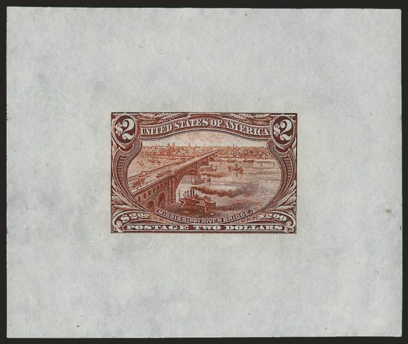 $2.00 Trans-Mississippi, Large Die Proof on India (293P1).> 72 x 59mm, deep rich color, fresh and Very Fine