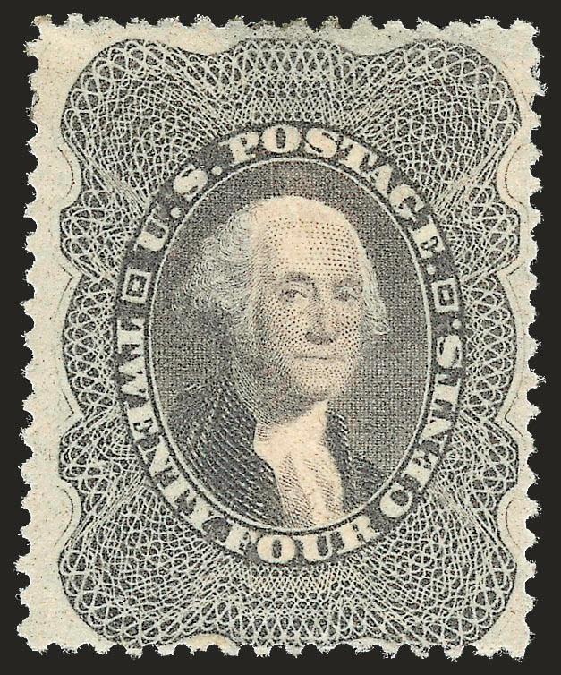 24c Gray Lilac (37).> Original gum, bit heavy paper h.r., bright color, small thin spot at bottom, appears Fine