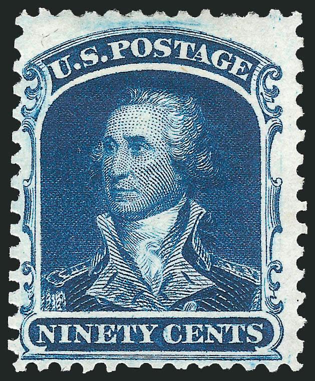 90c Deep Blue, Reprint (47).> Without gum as issued, margins clear all around, deep color on bright paper, Fine, only 454 sold, with 1993 P.F. certificate