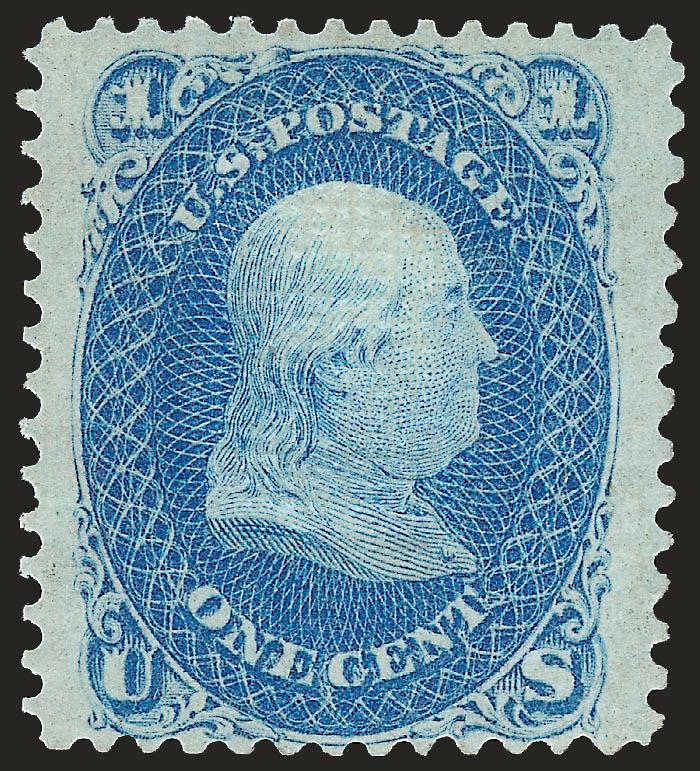 1c Blue, F. Grill (92).> Original gum, lovely bright color and wide side margins, deceptively reperfed, Very Fine appearance