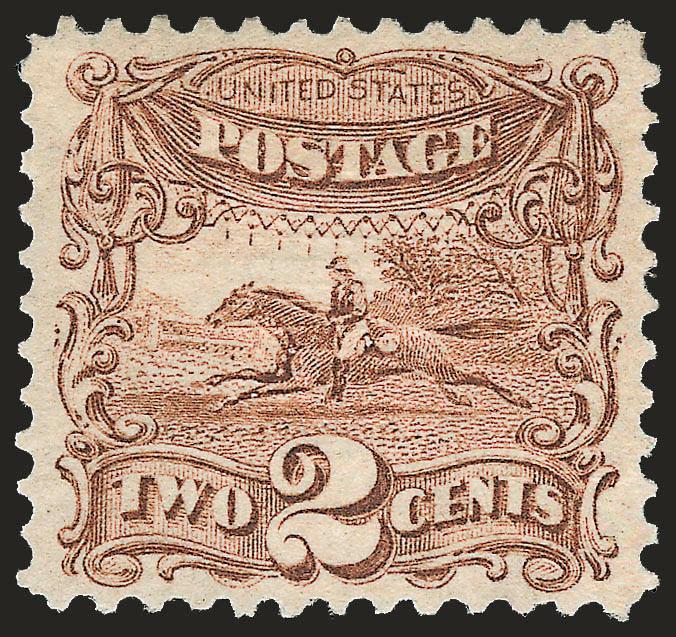 2c Brown (113).> Original gum, well-centered, lovely bright color and clear impression, Extremely Fine, with 2009 P.F. certificate (OGh, XF 90 SMQ $1,600.00)