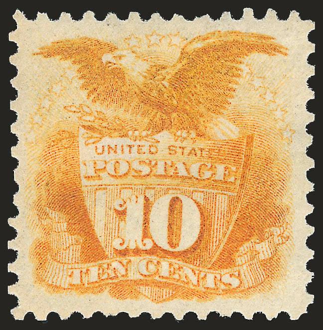 10c Yellow, Re-Issue (127).> Original gum, choice centering, tiny hinge thin speck at top not mentioned on accompanying certificate, Very Fine appearance, with 1987 P.F. certificate
