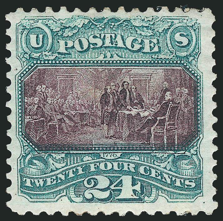 24c Green & Violet, Re-Issue (130).> Original gum, h.r., bright colors, strong Fine and almost Very Fine, with 1995 P.F. certificate