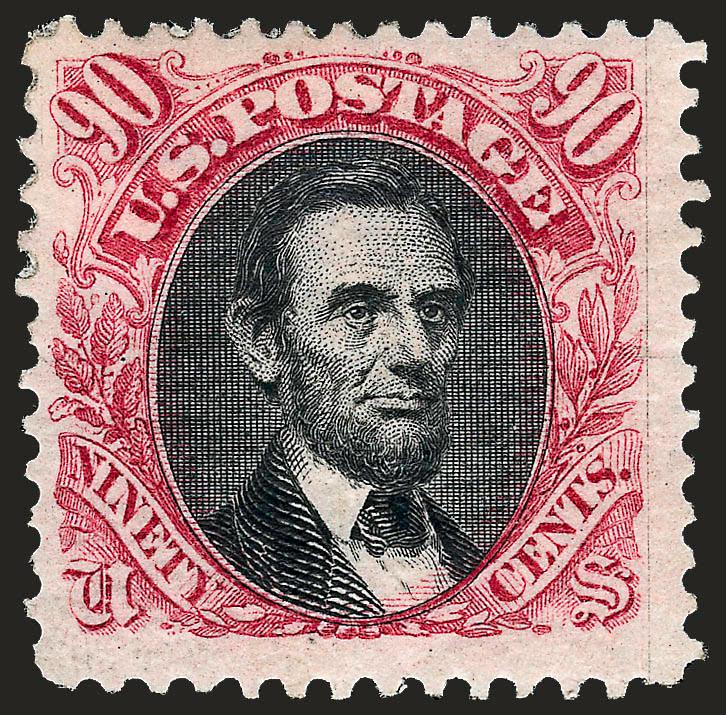 90c Carmine & Black, Re-Issue (132).> Original gum with some paper adhering to the gum, rich colors, Fine, only 1,356 sold, with 1984 P.F. certificate