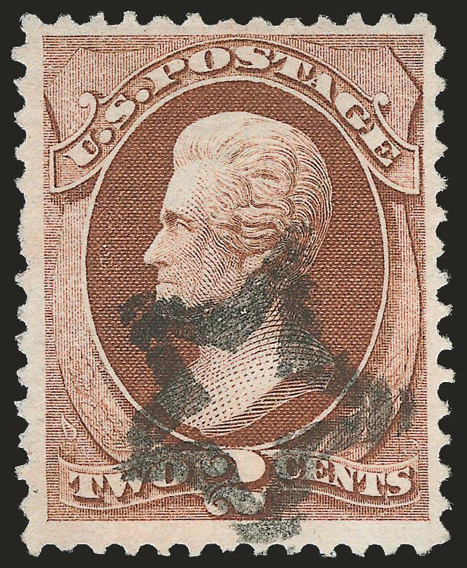 2c Red Brown, Grill (135).> H. Grill, radiant color, bold strike of ollow Star fancy cancel,> Very Fine and choice