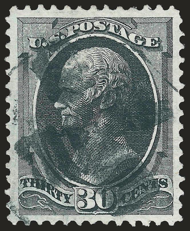 30c Black (154).> Beautiful wide even margins, intense shade on bright white paper, bold strike of cross cancel, Extremely Fine Gem, with 2005 P.S.E. certificate (XF-Superb 95 SMQ $1,700.00), only four have
graded higher to date