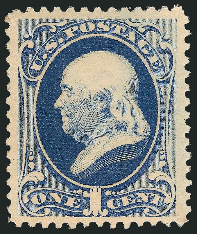 1c Dark Ultramarine (182).> Original gum, lightly hinged, large margins and well-centered, wonderful dark color, Very Fine and choice, with 2009 P.S.E. certificate (OGph, VF-XF 85 SMQ $440.00)