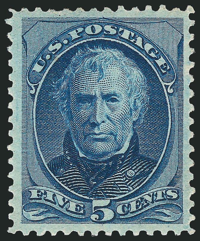 5c Blue (185).> Mint N.H., very attractive margins which are almost equally balanced, strong color and clear impression, Extremely Fine, with 1996 P.F. and 2009 P.S.E. certificates (VF-XF 85 SMQ $2,400.00),
very difficult stamp to find in Mint Never