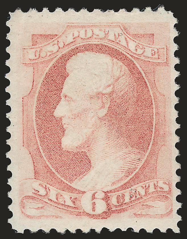 6c Pink (186).> Original gum, lightly hinged, brilliant color on bright paper, wide margins, fresh and Extremely Fine, with 1999 P.F. certificate