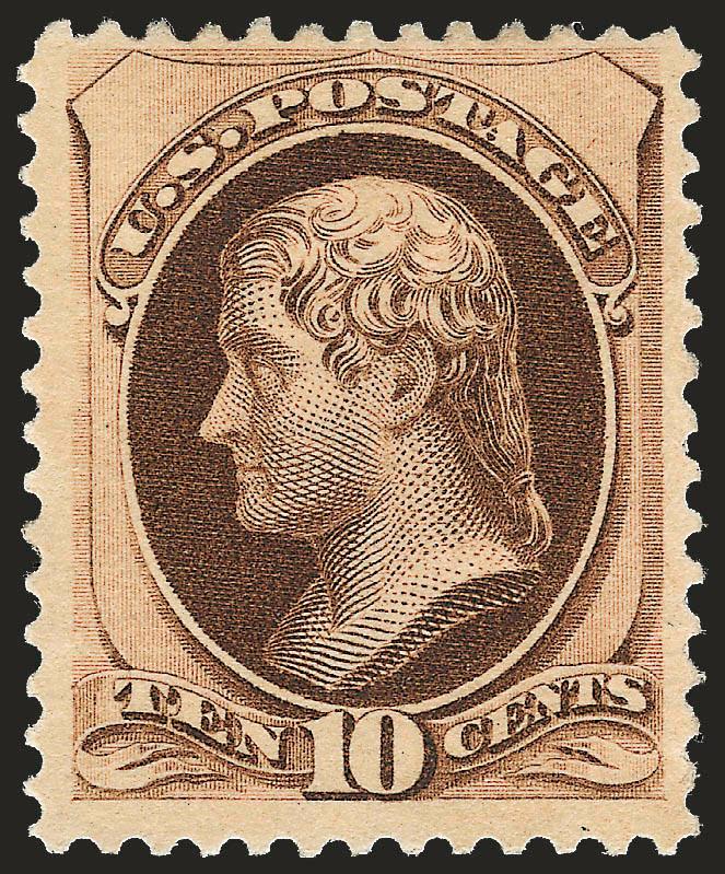 10c Brown, With Secret Mark (188).> Original gum, lightly hinged, rich color, expertly reperfed at left, Very Fine appearance, with 2008 P.F. certificate