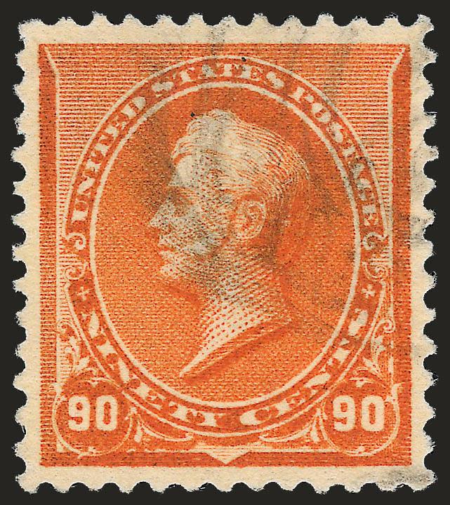 90c Orange (229).> Vibrant color, unusually choice centering with wide and balanced margins, light strike of oval registry cancel, Extremely Fine, with 2007 P.F. certificate (XF-Superb 95)