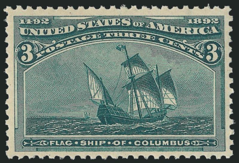 2c-3c Columbian (232-233).> Mint N.H., rich colors, wide margins, Very Fine and choice