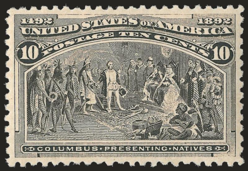 10c Columbian (237).> Mint N.H., deep shade on crisp paper, well-proportioned margins, fresh and Extremely Fine, with 2007 P.F. certificate