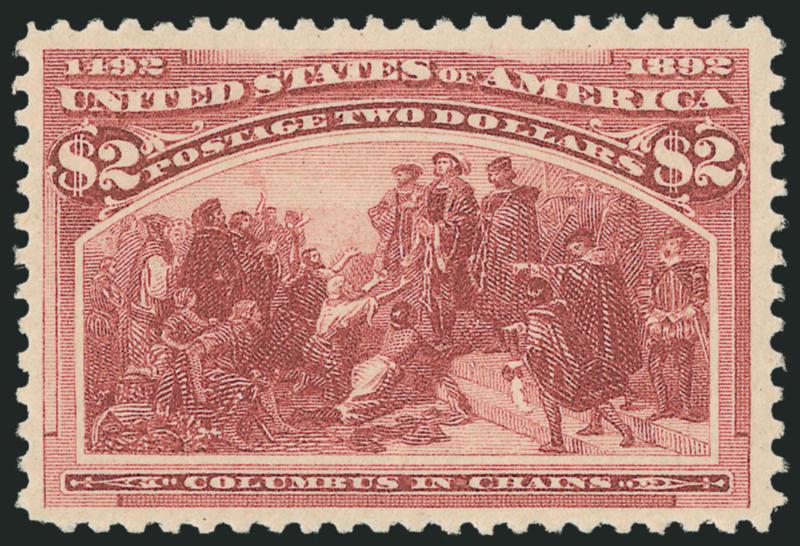 $2.00 Columbian (242).> Original gum, very lightly hinged, bright shade, fresh and Very Fine, ex Vineyard, with 1988 and 2003 P.F. certificates