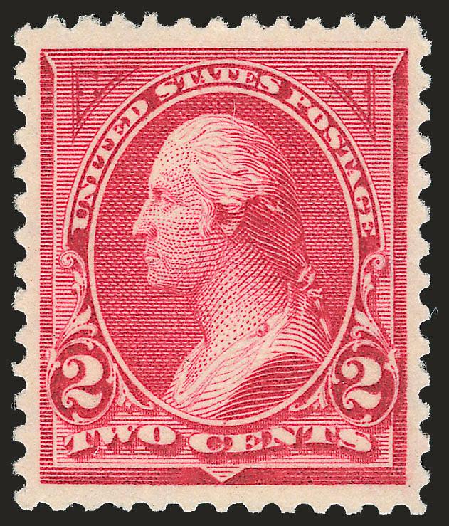 2c Carmine, Ty. I (265).> Mint N.H., bright color, wide margins, Extremely Fine, with 1998 P.F. certificate