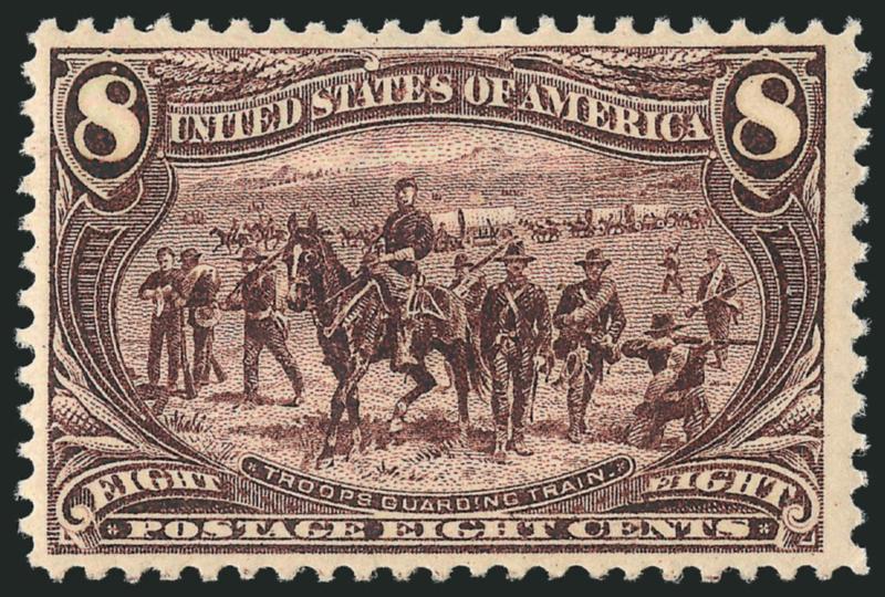 8c Trans-Mississippi (289).> Mint N.H., deep rich color, wide margins, almost Very Fine