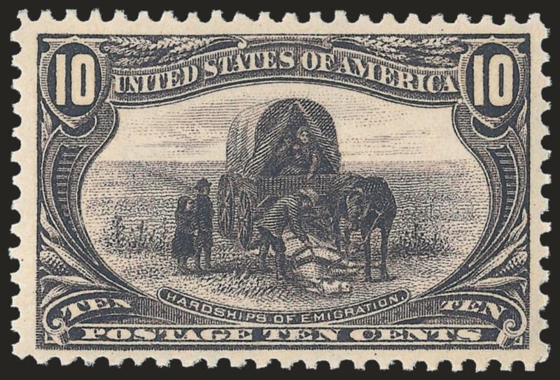 10c Trans-Mississippi (290).> Mint N.H., incredibly fresh with attractive margins, intense color, Very Fine, with 2008 P.S.E. certificate for block of four