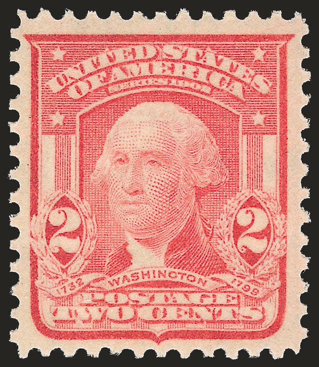 2c Carmine, Ty. I (319).> Mint N.H., pretty pastel color identified by P.F. as Pale Shade of Carmine, wide and balanced margins all around, Extremely Fine, with 2000 P.F. certificate