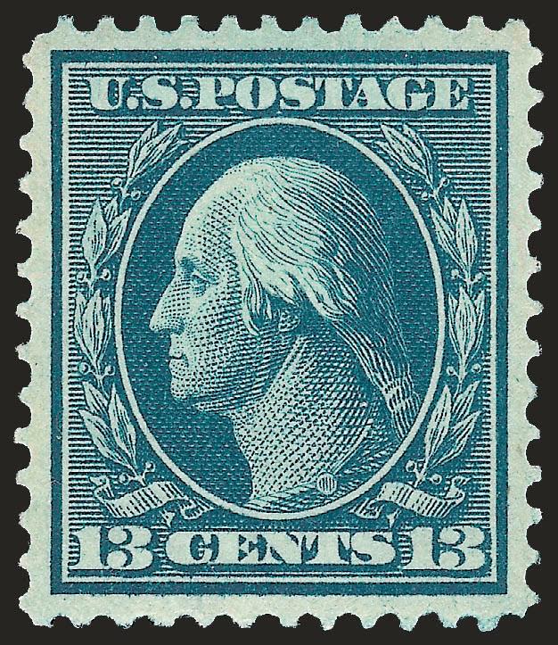 13c Blue Green (339).> Mint N.H., exceptional centering with wide balanced margins, deep rich color, Extremely Fine Gem, with 2007 P.S.E. certificate (XF-Superb 95 SMQ $960.00), only four have graded higher to
date