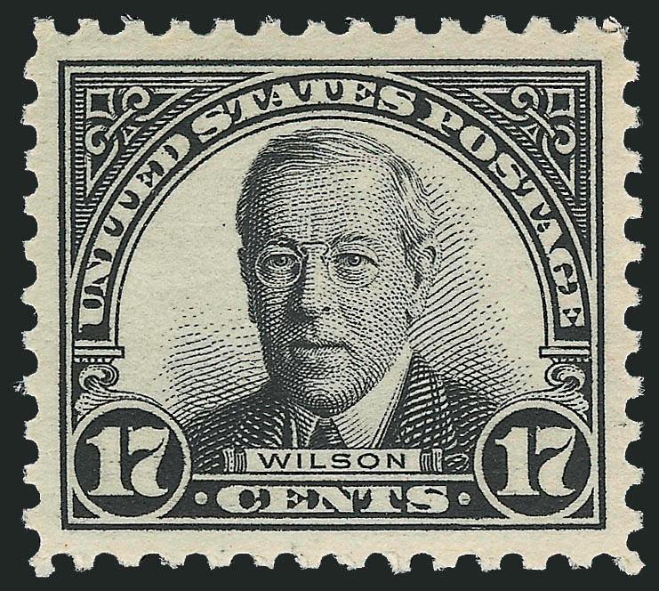 17c Black (623).> Mint N.H., mathematically centered with full perfs, clear impression, Extremely Fine Gem, with 2009 P.S.E. certificate (Superb 98 SMQ $340.00)
