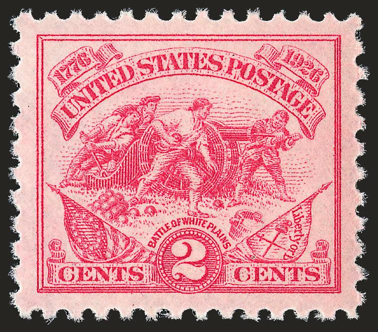 2c White Plains (629).> Mint N.H., Jumbo margins and superb centering, bright and crisp, Extremely Fine Gem, with 2007 P.S.E. certificate (Superb 98 Jumbo SMQ $165.00 as 98, unpriced in this higher grade), of
the 96 graded No. 629s in the P.S.E. Po