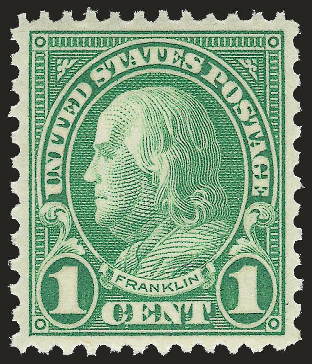 1c Yellow Green (632).> Mint N.H., perfectly centered, vivid color and sharp impression, Extremely Fine Gem, with 2008 P.S.E. certificate (Superb 98 SMQ $235.00)