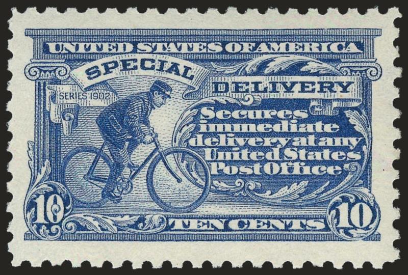 10c Ultramarine (E9).> Mint N.H., Jumbo margins and almost perfectly centered, wonderful color and sharp impression, full perforations, Extremely Fine Gem, with 2008 P.S.E. certificate (XF-Superb 95 Jumbo SMQ
$1,200.00 as 95, $2,900.00 as 98), one o