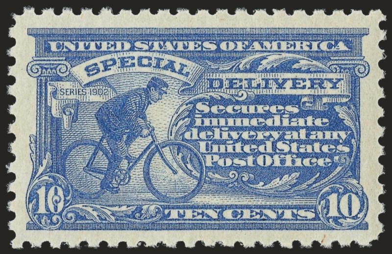 10c Pale Ultramarine, Special Delivery (E10).> Mint N.H., handsome wide margins and essentially perfectly centered, lovely pastel color, Extremely Fine Gem, ex Killien, with photocopy of 1988 P.F. certificate
for block and 2006 P.S.E. certificate (XF