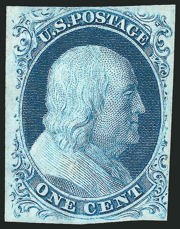 1c Blue, Ty. II (7).> Position 71L1E, <double transfer, one inverted,> unused (some traces of gum), ample margins to touching, deep shade, Fine, this inverted transfer is exceedingly rare in unused condition,
with 1981 P.F. certificate, Scott Retail